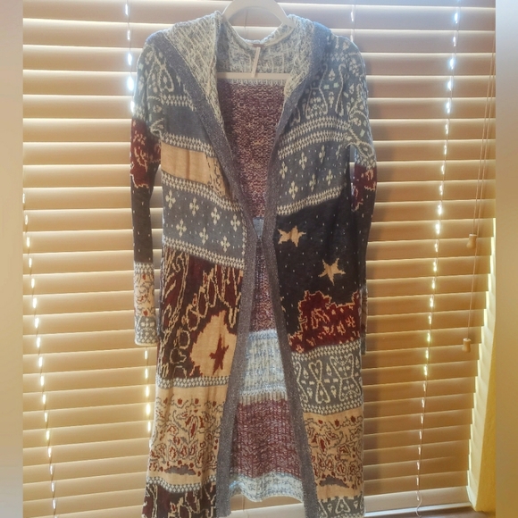 Free People Multicolor Hooded Knit Duster Cardigan - Picture 1 of 4